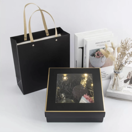 Black Gift Box & Bag/Transparent Design